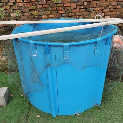 Faltbarer Fischteich aus PVC-Segeltuch mit Rahmen – 1 m tiefes Becken für die Koi-Zucht und Wasserspeicherung, 780 l oberirdischer Familienpool für Gartenarbeit und Bewässerung (1 x 1 m)