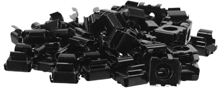 MOTHNUR Tuercas de Jaula M4 Negras, 100 Piezas, Tuercas Enjauladas de Hierro Niquelado para Montaje en Gabinetes Industriales, Alta Resistencia Antivibración para Racks y
