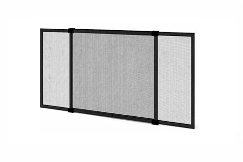 Mosquitera extensible de aluminio, Mosquitera fija extensible color blanco, Negro o Bronce adaptable a ventanas, anti-insectos (mosquitos o moscas). (Negra 50x70-130)