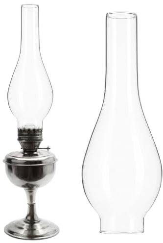 AMUSLESUR Ersatzglas für Petroleumlampe Lampenglas aus Glas mit Hoher Transparenz und Einfacher Installation im Vintage Design für Zuhause und Büro