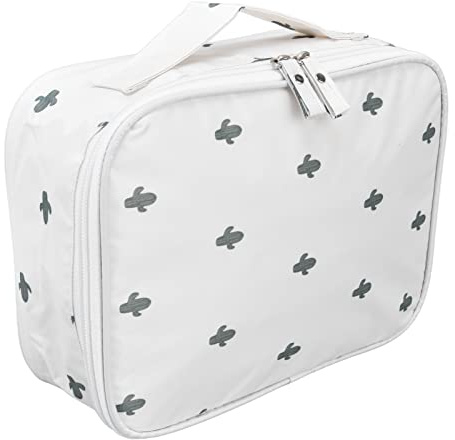 Tough Water - Toiletry Bag | Large Capacity Holds Shampoo & Makeup | Portable Travel Toiletry Bag for Trips/Gym/Camping | 1 Main Compartment + 1 Partition (A-Style (White Cactus)-Thick)