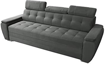 Robin Diana Sofa mit Schlaffunktion ohne Bettkasten 3 Verstellbare Kopfstützen Wohnzimmer-Sofa Schlafsofa Freistehende Couch Schlafcouch Wohnzimmermöbel