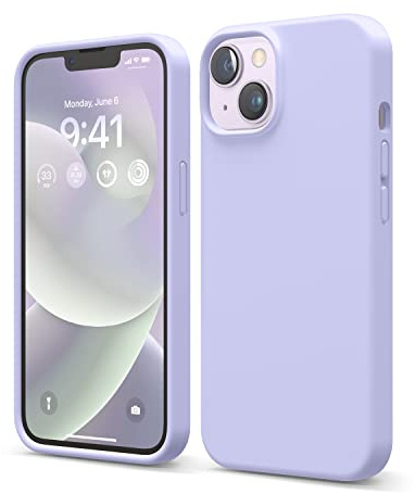 elago Silikon Hülle für iPhone 14 | Premium Silikon, Ganzkörperschutz - 4 Schichten stoßfeste Handyhülle, kratzfestes weiches Mikrofaserfutte (Violett)