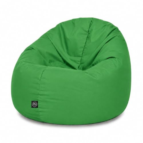 PATCH HOME Sitzsack 2 in 1 Sitzkissen Bodenkissen für Erwachsene & Kinder - Gaming mit Füllung Kissen Sessel BeanBag (Grün, Ø 155cm)