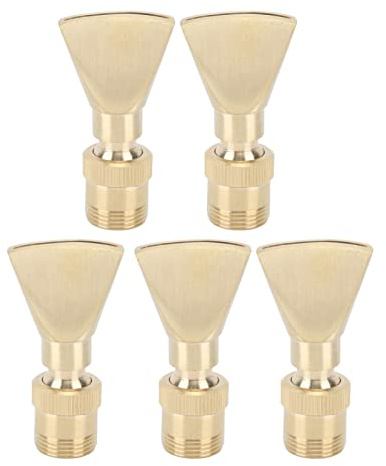 Tissting 5 Stück Brunnen Düse DN20 50-100 kPa Verstellbare Springbrunnen Düse Fächer Form Messing Wasserdüse Brunnendüse für G1/2 G3/4 Zoll Sprinkler