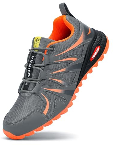 VENROXX Chaussures Trail Homme Respirantes Chaussure de Randonnée Légères Antidérapantes Basket Trekking Outdoor Sports Chaussures de Marche, Gris, 43