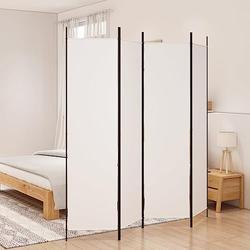 4-teilig, Paravent, Raumtrenner Faltbar, Sichtschutz, Trennwand, Raumteiler, Weiß 200x200 cm Stoff