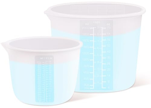Extra Large Silicone Measuring Bowl Set for Epoxy Resin 2000ml/70fl.oz(9 Cups) & 1000ml/36fl.oz