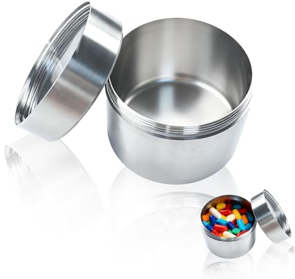 LENWISYF Scatola Sigillante In Acciaio Inossidabile Con Coperchio Contenitore Per Foglie Di Tè Contenitore Per Casa E Ufficio Mini Scatola Portatile Per Pillole, Erbe, Spezie (S)