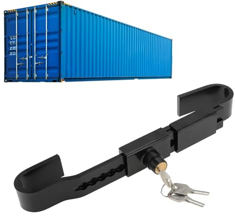 TUCKBOLD Schiffscontainer Türschloss 1 Stk Verstellbar Für Container | Schwarz, Stahl, 11.8in-18.3in, Für Anhänger, Mit 3 Schlüsseln, Pulverbeschichtet, Verschleiß- Und Rostbeständig