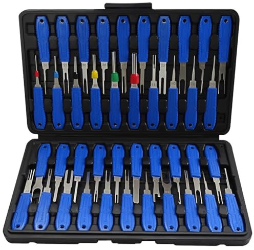 Gettimore Herramienta de extracción de terminales, juego de 41 extractores de pines eléctricos para reparación de arnés de cableado automotriz, compatible con conectores de coche y motocicleta