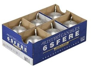 CERERIA DI GIORGIO 061104.13 Kerze Kugel, Silber