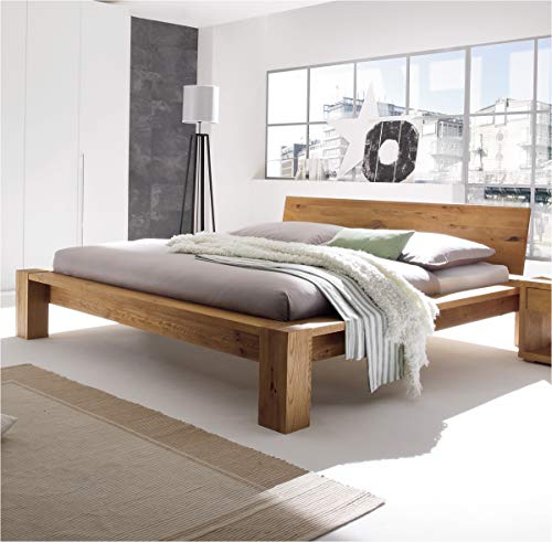 Hasena Oak Wild Massivholzbett Cortina Wildeiche Natur Cobo 25 140x200