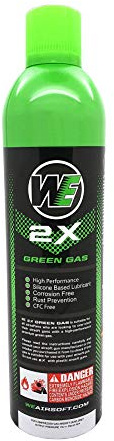 WE 2.0 Green Gas (Green) Bottle Airsoft Green Gas Blowback Pistol Rifle BB Gun Gas (300g)