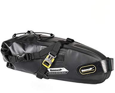 WYH Schwarze Satteltasche MTB Wasserdicht Bike Large 5L, 10L, 13L wasserdichte Fahrradsatteltasche Reflektierende Faltbare Hecktasche mit großer Kapazität Fahrradtasche Fahrradträger Gepäckträger,5L