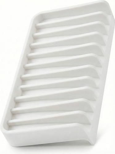 Effilogic Silicone Sponge Holder – Self-Draining Kitchen Sink Organizer, Quick Dry Mat and Counter Protector – Dishwashing Accessories for Sponges, Brushes, and Soap - Large White