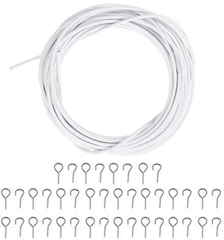 IMIKEYA 20 Stücke Haken Enthalten 10m Weiß Vorhang Stangen Glatte Vorhang String Für Wohnzimmer