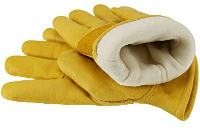OLSON DEEPAK Arbeitshandschuhe aus Leder für Fahrer/Motorrad/Reiten/Hofarbeit/Farm-Weich und perfekte Passform für Herren und Damen (Winter, XL)
