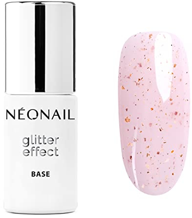 NEONAIL Nagellack, semi-permanent, Base Coat, 7,2 ml, UV-Gel, semi-permanent, Glitzer-Effekt, Base Coat, Rosa, Sparkle Base Nagellack, UV-Gel, Nail Art