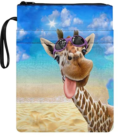 Poceacles Giraffen-Design Buchhüllen für Hardcover Buchhülle für Buchliebhaber Buchschutz Etui Taschenbuch Lehrbuchtasche Tablet-Hülle