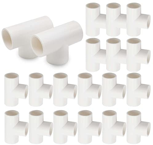 Bwintech 20 Pcs 25MM (3/4) 3-Wege T-Stück-Schlupf-Verbindungsstück PVC-U Fitting Ellbogen Kupplungs-Verbindungsstück Garten Wasser Rohrverbindung