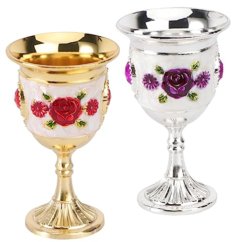 2 Pièces Alliage Tasse à Boire Banquet Boissons Verre à vin blanc haut en alliage pour décoration de maison Décoration D'intérieur Gobelet Sodas Gobelet à Vin De Dhiver Verres à Griller