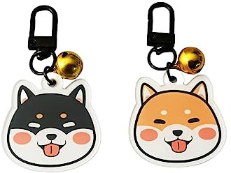 BT Bear Hundemarken, 2 Stück, niedlicher Acryl-Hundeanhänger, Schlüsselanhänger mit Hundeanhänger, niedlicher Welpe, Haustier-ID-Tags, Schlüsselanhänger (Shiba Inu)