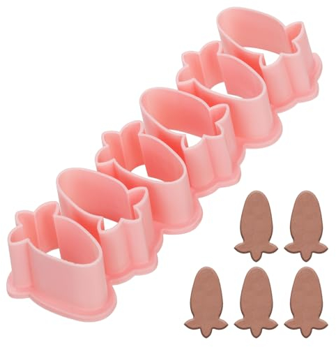 Ausstechformen, Kunststoff Mini Ausstechformen Brotdose Cracker Ausstecher Keksausstecher Stempel zum Backen Schokolade Einschließlich 5pcs Hohlräume (Rettichform)
