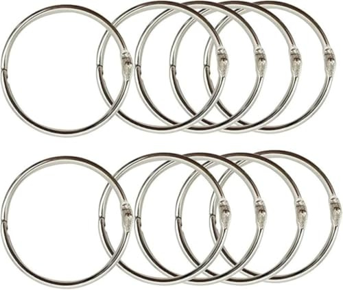 20Pack1.8 Inch Diameter Book Loose Leaf Binder Rings Key Keychain Rings, Silver Index Card Rings (1.8inch-20Pack)