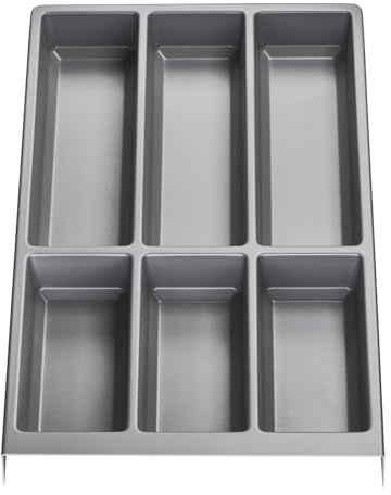 Orga-Box SOTECH Besteckeinsatz SEPARADO Individual silbergrau genarbt | (300 x 474 x 51 mm) Schubladeneinsatz ab 40cm Schrankbreite für Besteck