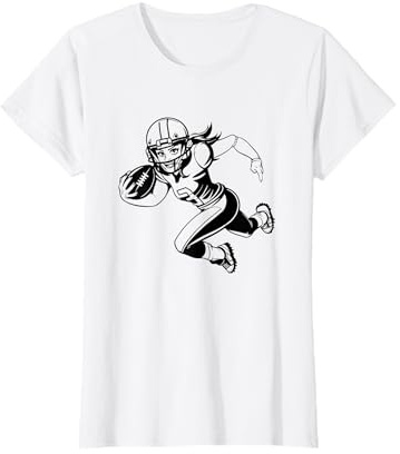 Caricatura de una chica de fútbol americano Camiseta