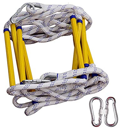 PNAJFUEL Strickleiter,Sicherheitsleiter Erwachsene Strickleiter,Notleiter Feuerleiter Mit 2 Haken/5M