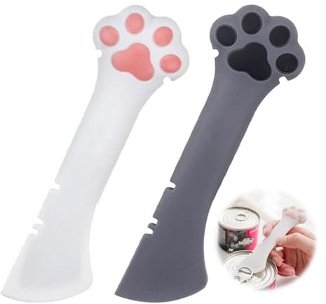 2 Pièces Elle à Nourriture pour Animauxz, 13cm Cuillère à Nourriture pour Chat en Silicone, Cuillère pour Boîte de Nourriture Humide ou Sèche, Cuillère à Nourriture en Silicone pour Bocal d'animaux
