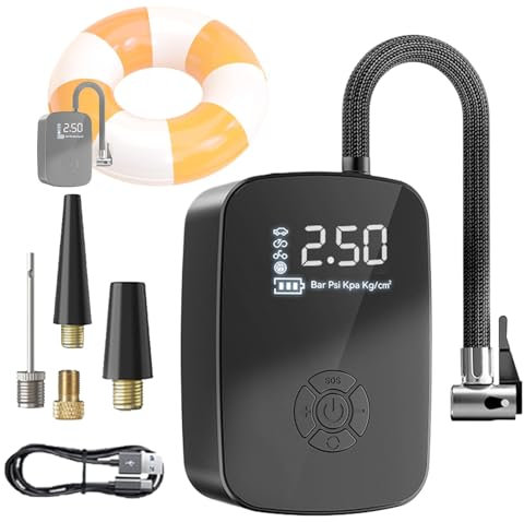 Inflador de neumáticos portátil para Coche | Bomba de Aire de inflado más rápido | Inflador de neumáticos inalámbrico, compresor de Aire, Bomba de Aire con luz para Motocicleta, Bicicleta, Bola
