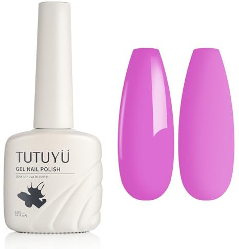 TUTUYU Pastel Purple,Macaron Bright Purple Gel Polish, 12ml Soak Off for Manicure Salon or DIY Nail Art at Home - GP0021