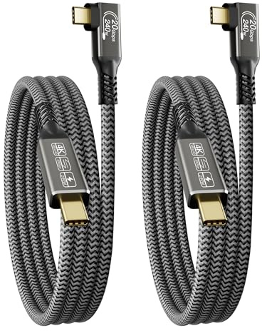 CAKOBLE cable usb c 2m, [2M/Lot de 2] USB 3.2 20gbps 240W Câble USB C Charge Rapide,Transmission Video 4K@144Hz Câble USB C vers USB C Pour iPhone16,MacBook,smartphone, Moniteurs,Laptop