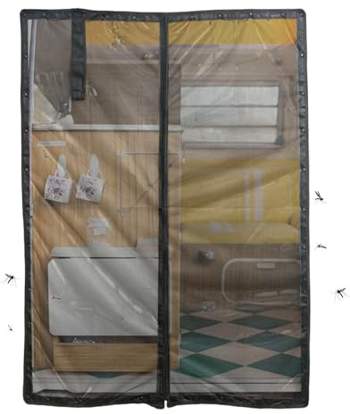 Pantalla genérica para Puerta de Furgoneta – Red magnética antimoscas, Pantalla de privacidad para Puerta corredera de Autocaravana, para Camping al Aire Libre y Viaje de conducción Larga