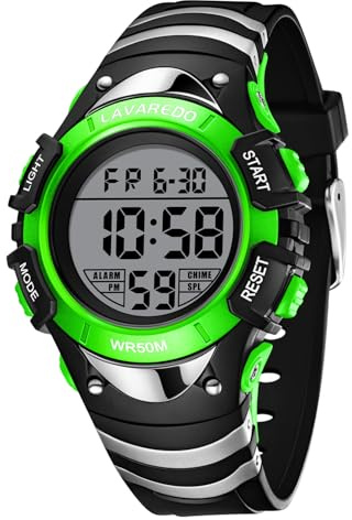 caprock Reloj Infantil para niños y niñas de 3 a 12 años, Verde