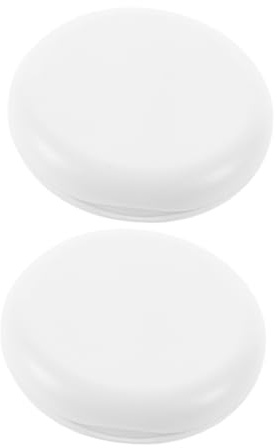 TOYZFRIENDY Lot de 2 Étuis de Rangement pour Prothèses Dentaires avec Miroir Intégré Petit Étui Portable en Verre ABS et Silicone Boîte Blanche Compacte pour Appareils Orthodontiques et
