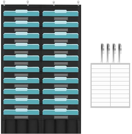 Wand-Aktenorganizer - 20-Fach Aufbewahrungstabelle Platzsparend - Wand-Ordner-Halter Aufbewahrungs-Organizer,Für Homeoffice Klassenzimmer Tür Eingangsbereich Dokument Brief Rechnung Lehrer Schüler Fam