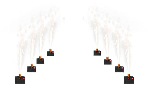PINYELIN Mini fuochi d'artificio freddo – 8 pezzi con custodia protettiva + 2 telecomandi senza fili, ricevitore pirotecnico freddo senza fili per palcoscenico/festa/matrimonio
