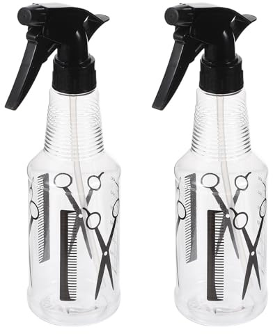 DOITOOL 2 Piezas Botella de Spray para Peinar el Cabello de Pet Negra, Pulverizador de Agua Ligero y Recargable para Uso Profesional en Salón de Belleza