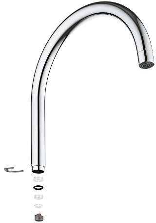 GROHE Auslauf (langlebige Oberfläche, Schwenkbereich 90°, für Spültischarmaturen), chrom, 13372000