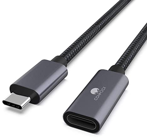 CONMDEX USB C Verlängerung 1m Typ C Stecker auf Buchse Verlängerungskabel USB 3.2 Kabel (10Gbit/s),5A/100W Laden,4K Video Datenkabel Kompatibel mit PSVR2,M1 M2 Max MacBook,Galaxy S23/S22,Dell XPS Grau