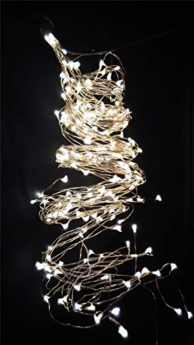 PANAX 200 Micro-LED Lichterbündel auf hochwertigen Silberdraht mit 16 Strängen(100-150cm) - Weihnachtsdekoration Warmweiß Strombetrieb