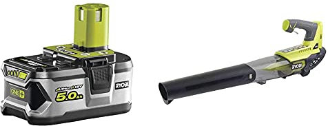 Ryobi RB18L50 ONE+ Lithium+ 5.0Ah Battery, 18 V & OBL18JB 18V ONE+ Cordless Jet Blower (Body Only)