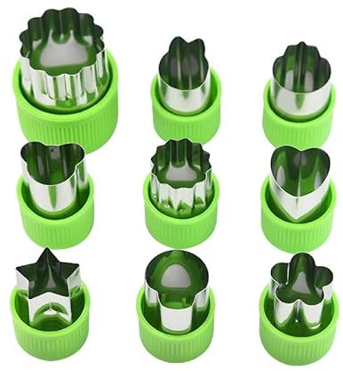 Anoudon 9pcs Cutter Shapes Set Verschiedene Größen Cookie Cutters Set Obst Cookie Gebäck Stempel Form