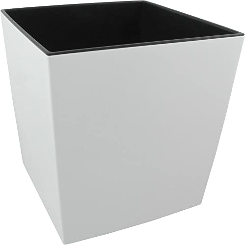 MePla - Quadratkübel Juka - wetterfestes Pflanzgefäß - UV-beständiger Blumenkübel - Pflanzentopf - Kübel - 25x25 - Weiss