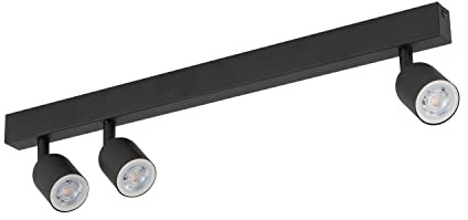 Licht-Erlebnisse Deckenstrahler Schwarz 74 cm lang GU10 Metall 3-flammig Deckenlampe Spot Wohnzimmer Esszimmer