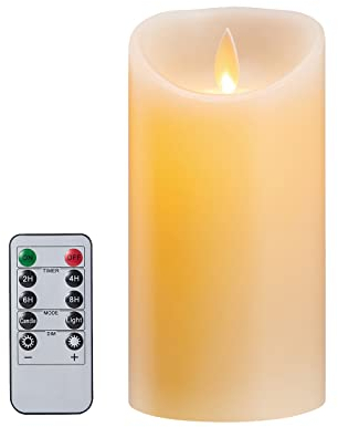 Koelaa LED Candles, Battery Candle, Flameless, Flickering, Remote Control Candles, Lvory True Wax Candle with Timing Function for Christmas, Halloween, Festivals Decoration-7.5cm*10cm